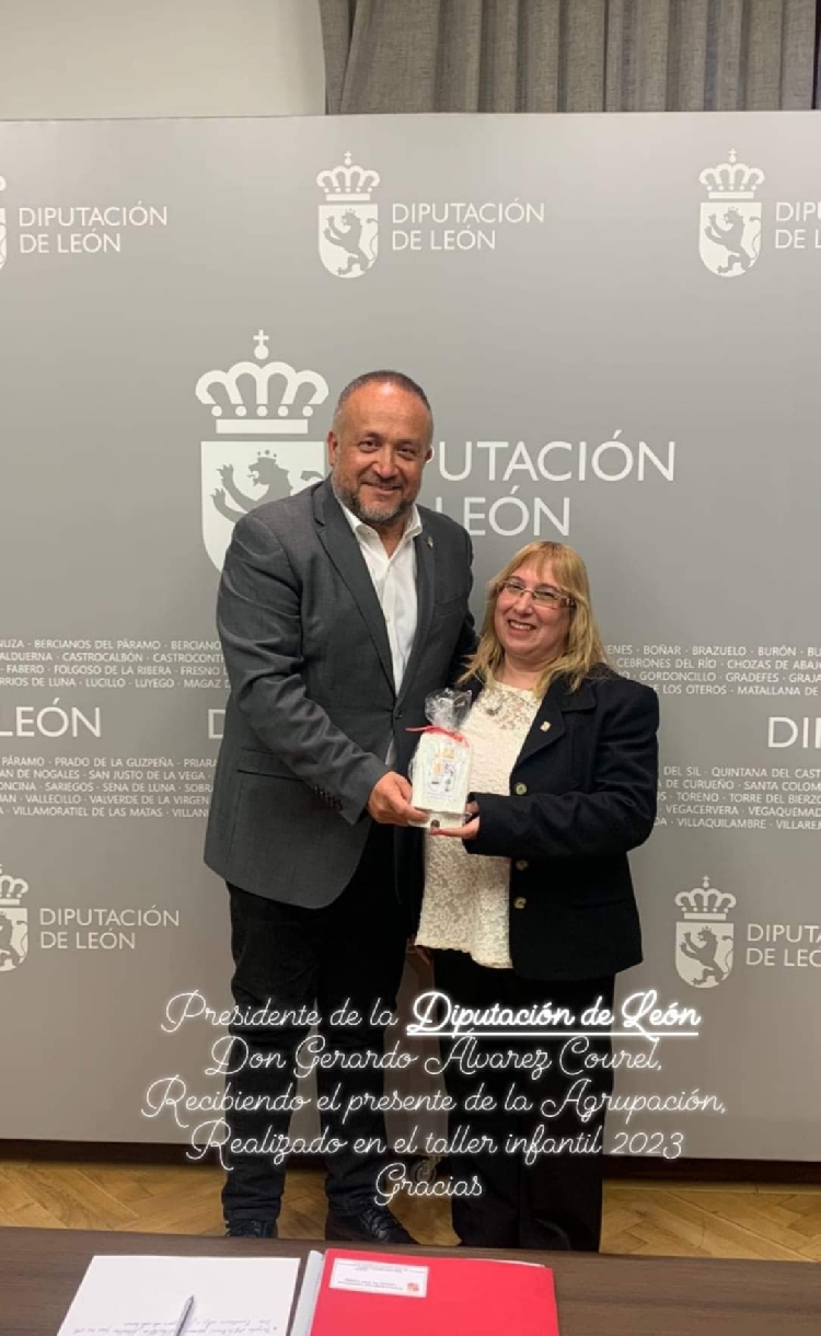 Haide Novara y Fiorella Pesa Novara visitando la Diputación de León