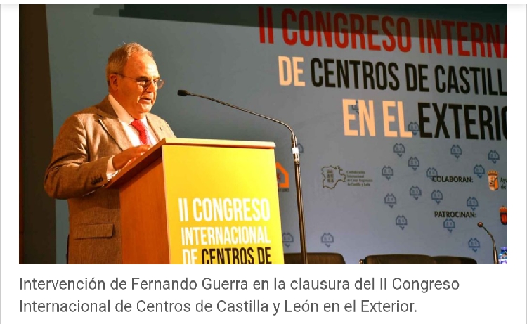 Fernando Guerra en la clausura del II Congreso de Casas de Castilla y León